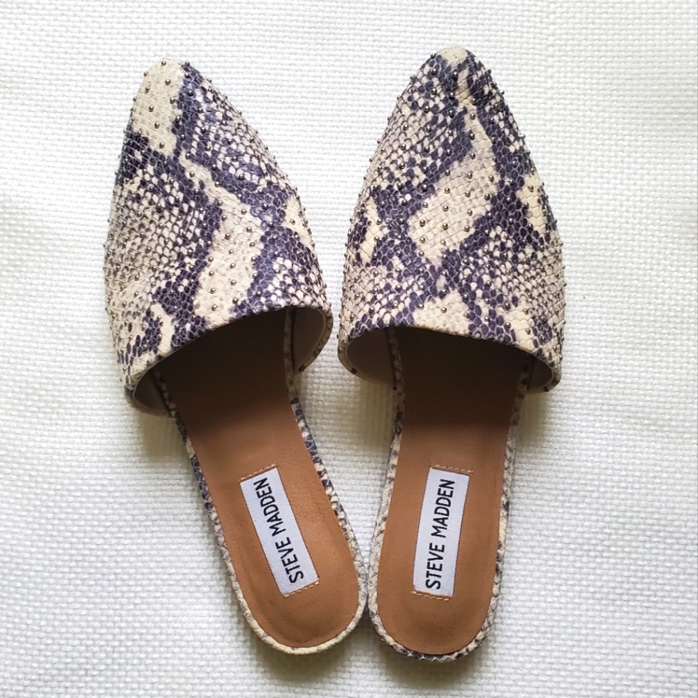 Steve Madden slip on snakeskin mules